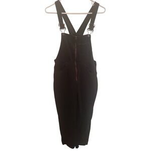 Forever 21 Women Forest Green Corduroy Zip Front Overalls Size Medium